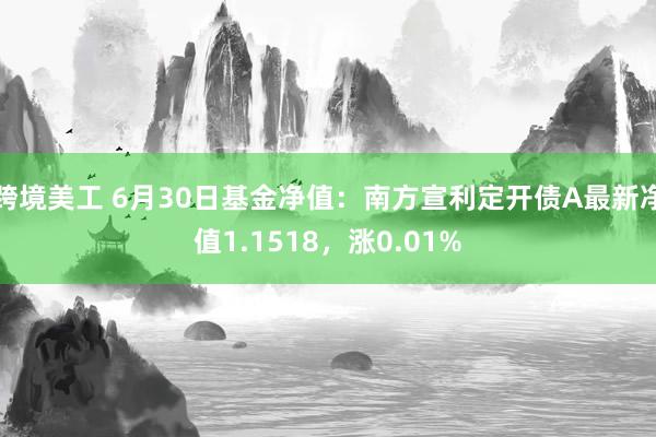 跨境美工 6月30日基金净值：南方宣利定开债A最新净值1.1518，涨0.01%