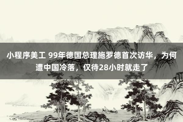 小程序美工 99年德国总理施罗德首次访华，为何遭中国冷落，仅待28小时就走了