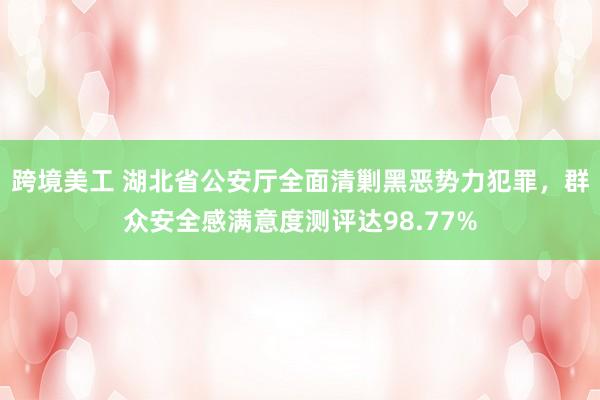 跨境美工 湖北省公安厅全面清剿黑恶势力犯罪，群众安全感满意度测评达98.77%