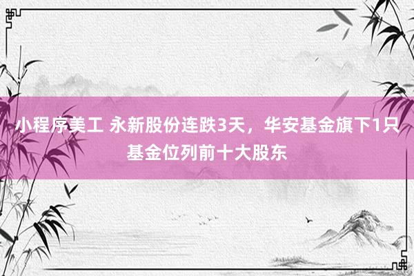 小程序美工 永新股份连跌3天，华安基金旗下1只基金位列前十大股东