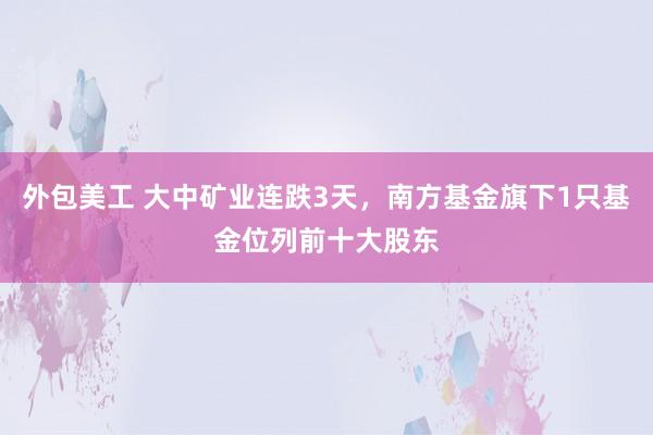 外包美工 大中矿业连跌3天，南方基金旗下1只基金位列前十大股东