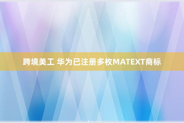 跨境美工 华为已注册多枚MATEXT商标